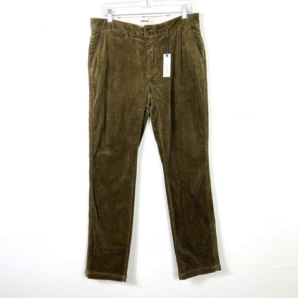NWOT Taylor Stitch The Democratic Foundation Pant Olive Cord Corduroy Pants 33